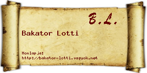 Bakator Lotti névjegykártya
